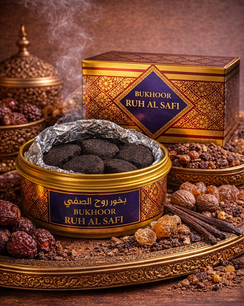 Ruh Al Safi Arabian Bukhoor – Musk, Vetiver & Powdery Sweet Incense | Premium UAE Bukhoor