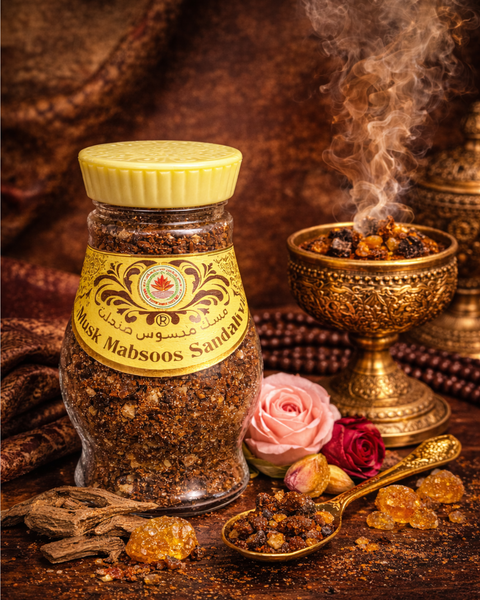 Musk Mabsoos Sandaliya – Luxury Arabian Incense with Bulgarian Rose, Laotian Oud & Vanilla Amber