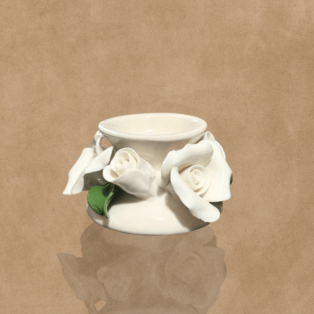 Ceramic Floral Incense Burner Wick - HSA Perfumes