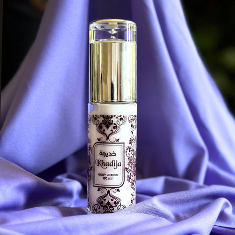 Khadija - Hydrating Body Lotion 60mlaKhadija Hydrating Body Lotion 60ml – Oud, Cedar & Black Musk | Luxury Woody Moisturizer