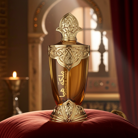 Malikat Al Hayaa – Luxurious Arabian Leather & Amber Perfume with Saffron, Raspberry & Vanilla